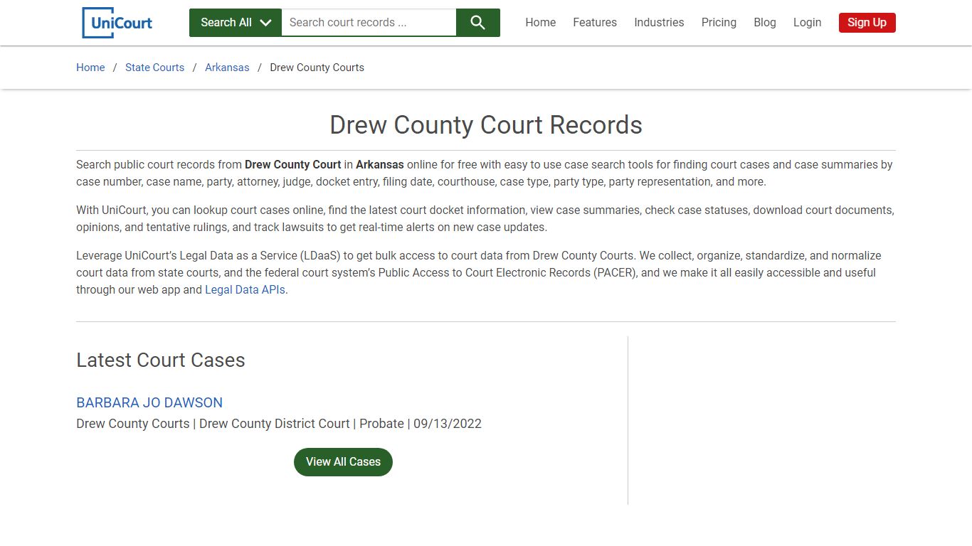 Drew County Court Records | Arkansas | UniCourt