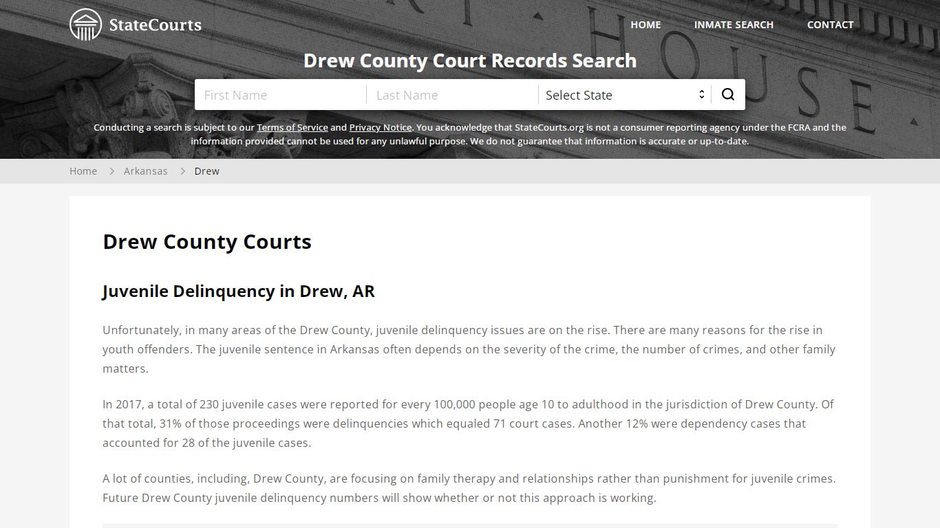 Drew County, AR Courts - Records & Cases - StateCourts