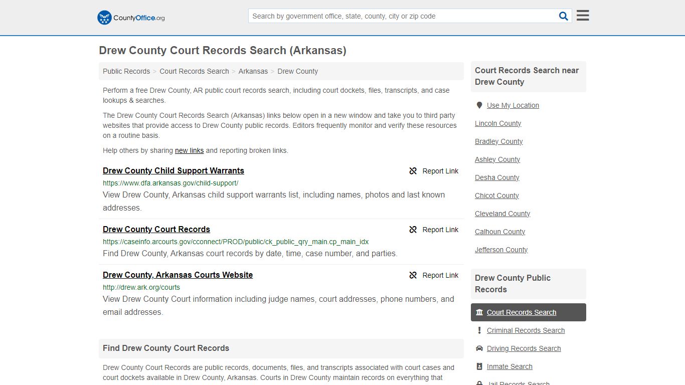 Drew County Court Records Search (Arkansas) - County Office