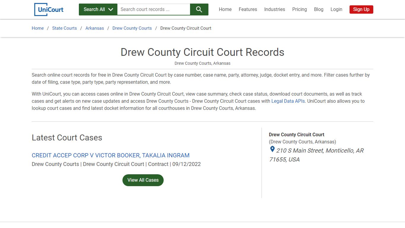 Drew County Circuit Court Records | Drew | UniCourt